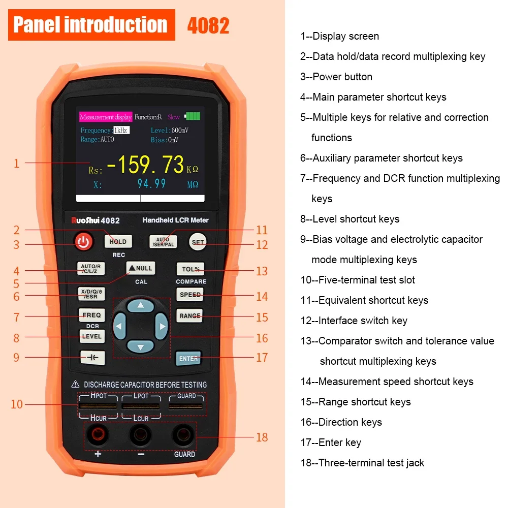 Handheld LCR Meter Digital Bridge Capacitance Inductance Resistance Multimeter Tester ESR Calibration With USB Super Capacitor 3