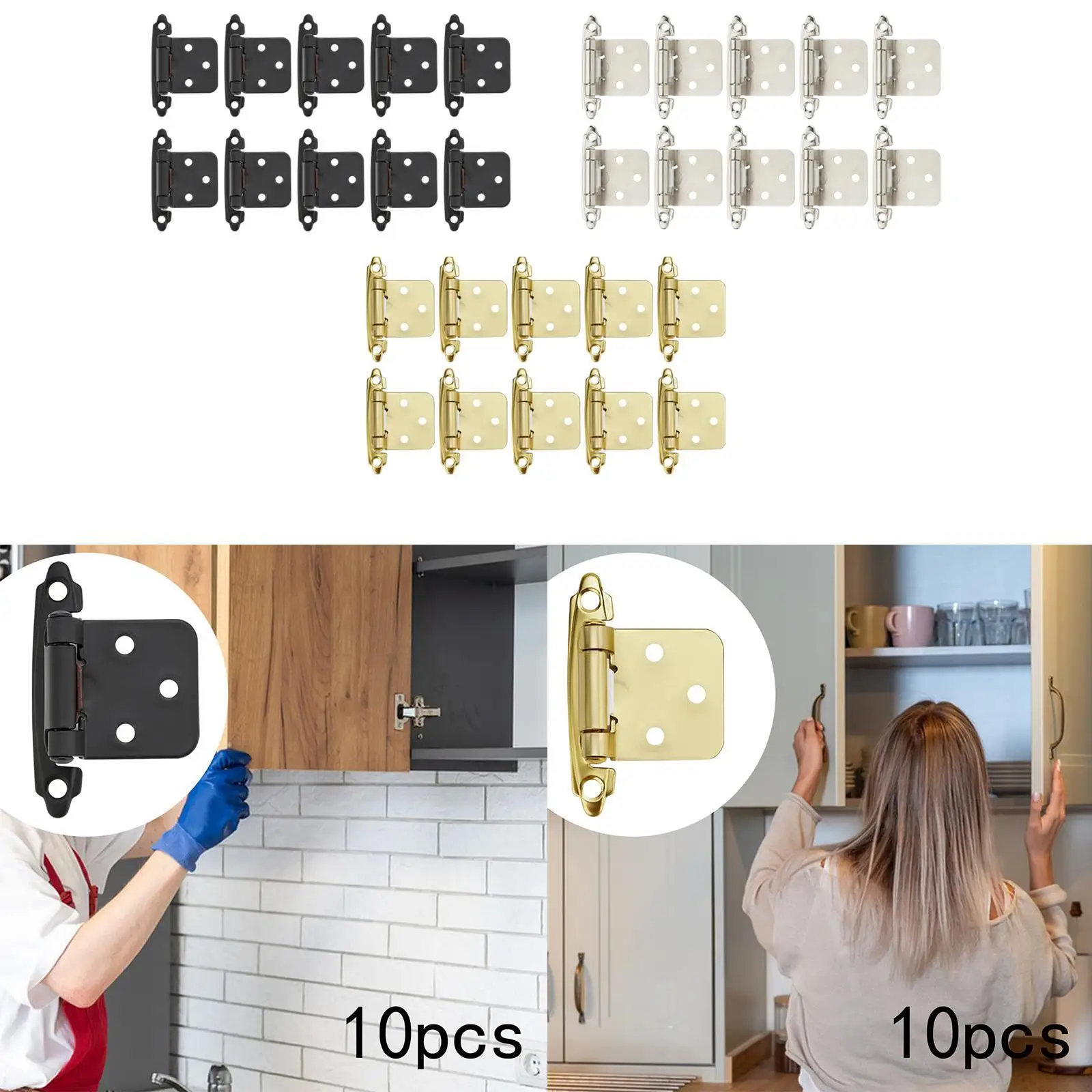 10x 1/2inch Cabinet Door Hinges Easy Installation Heavy Duty Door Hardware 10x 1/2inch Cabinet Door Hinges Easy Installation Heavy Duty Door Hardware