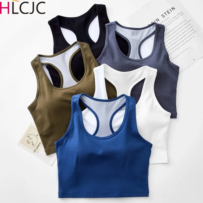 

2024 New Women's Summer Sexy Basic Elastic Cotton Tank Top with Breast Pads Bra One Piece Backing Sleepwear Home Furnishing Top