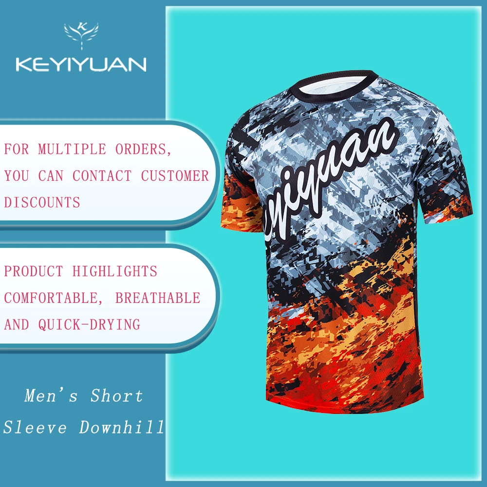 

KEYIYUAN New Fashion Men Downhill Jersey Mountain Motocross Bike T-shirt MTB Shirts Motorcycle Clothing Maillot Velo Homme