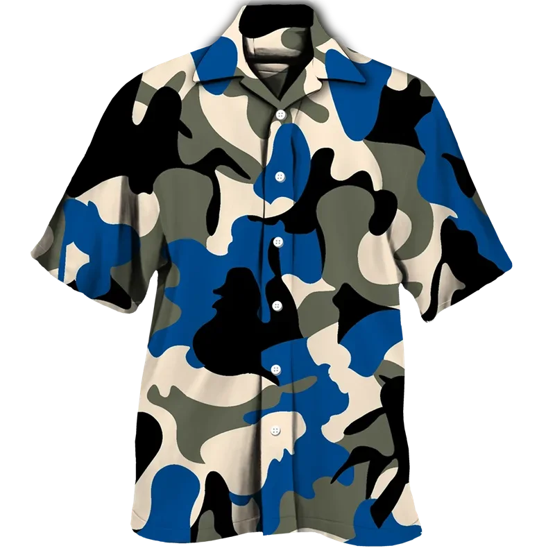 thumbnail image 1 of Camisas casuales con estampado de camuflaje para hombres, ropa de moda 2024, camisetas tácticas forestales, blusas de manga corta para mujeres, 1 of 4