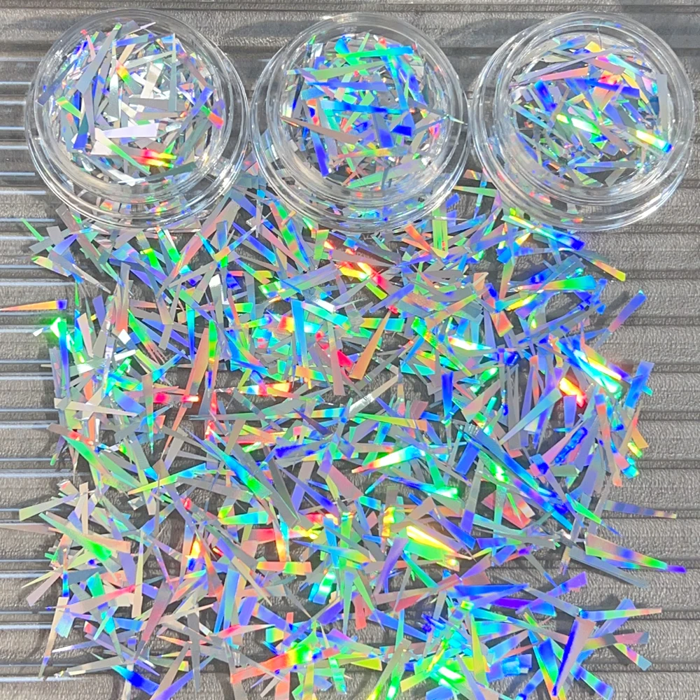 Clear Holographic Nail Sticker Broken Glass Design DIY Manicure Decals