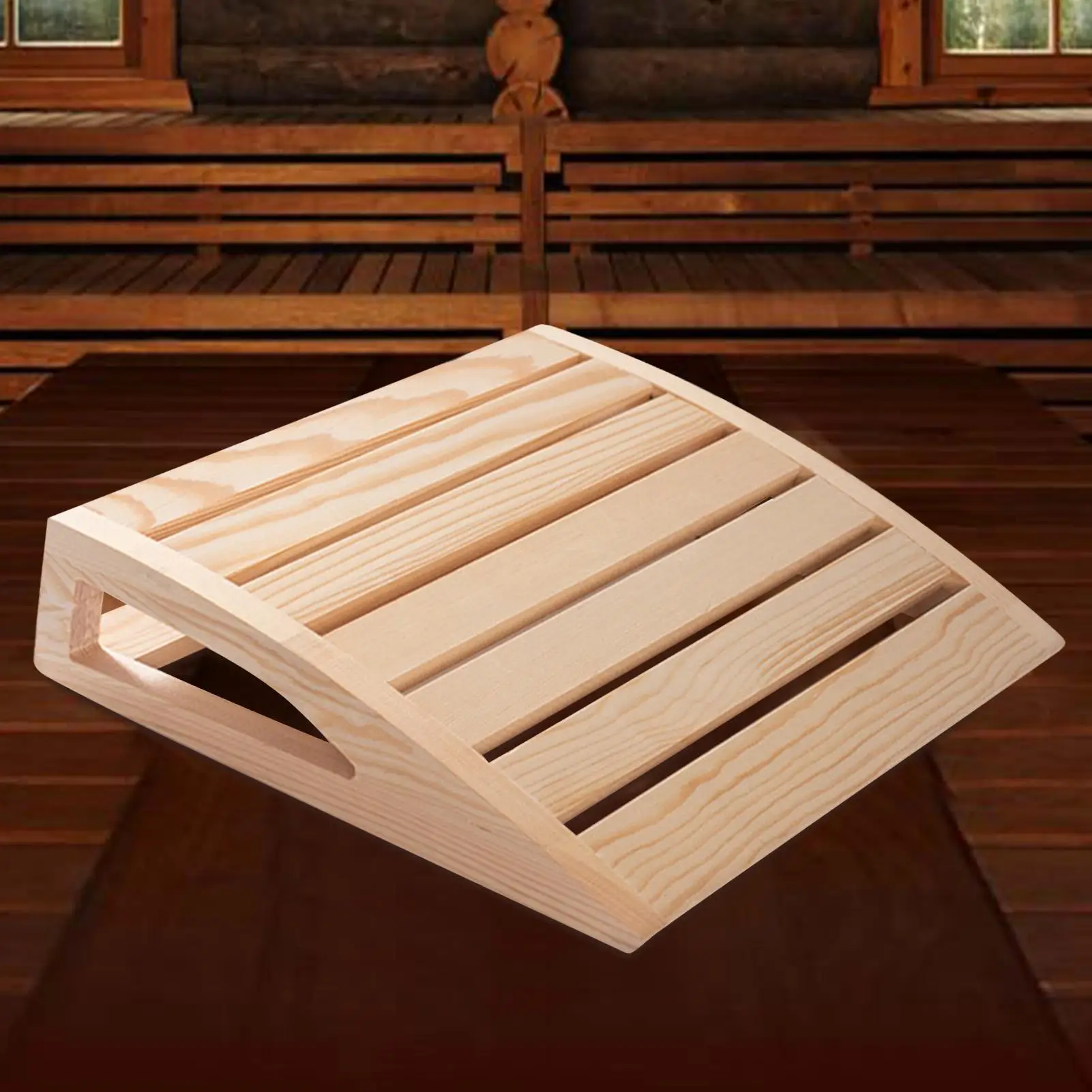 1pc Wooden Sauna Headrest Handmade Ergonomic Neck Pillow For Steam Room Relaxation Teens Women Men Home Spa Comfort Accessory