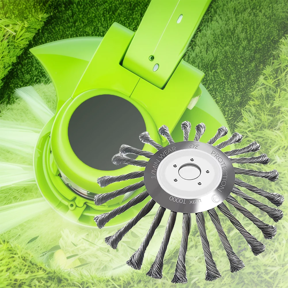 10inch Knot Steel Wire Grass Trimmer Head Universal Derusting Weeding Wheel Steel Wire Wheel Lawn Mower Brush Cutter Accessories