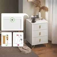 SoBuy FBT115-L прикроватная тумбочка с 3 ящиками для коробки, пружинная кровать, диван, столик, приставной столик, столик для телефона, прикроватная тумбочка — изображение 4