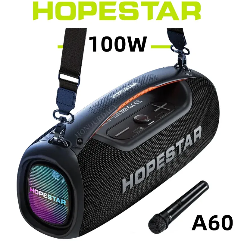 

Bluetooth-Колонка Hopestar A60 мощностью 100 Вт, портативная Водонепроницаемая Беспроводная колонка для улицы, музыкальный центр с микрофоном