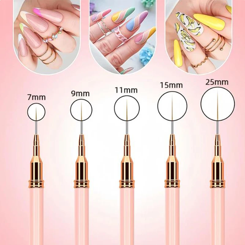 5er Set Nagelliner-Pinsel Doppelseitig – Superfein Für Professionelle Nail Art