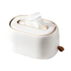 Tissue Box Holder With Spring Desktop Wall-mounted Tissue Box Cover Paper Towel Dispenser Paper Extraction Dispenser for Car 6