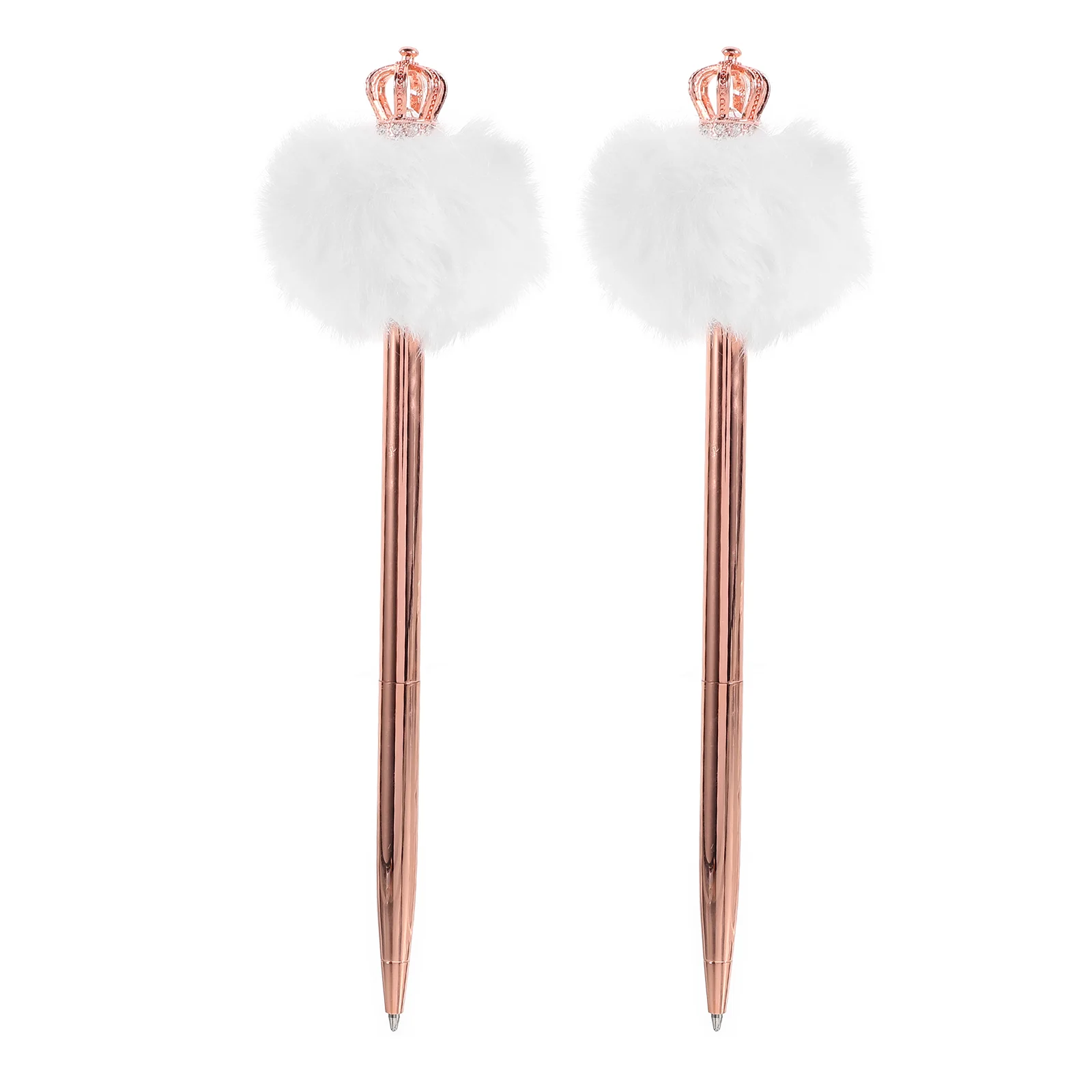 

2 Pcs Ball Pen Novelty Ball-point Pens for Student Plush Ballpoint Office Desk Decor Cute