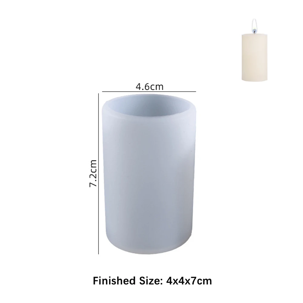 Cylinder Shape Candle Silicone Mold 3D DIY Cented Candle Soap Mould Craft Gift Making Plaster Resin Wax Homemade Decoration