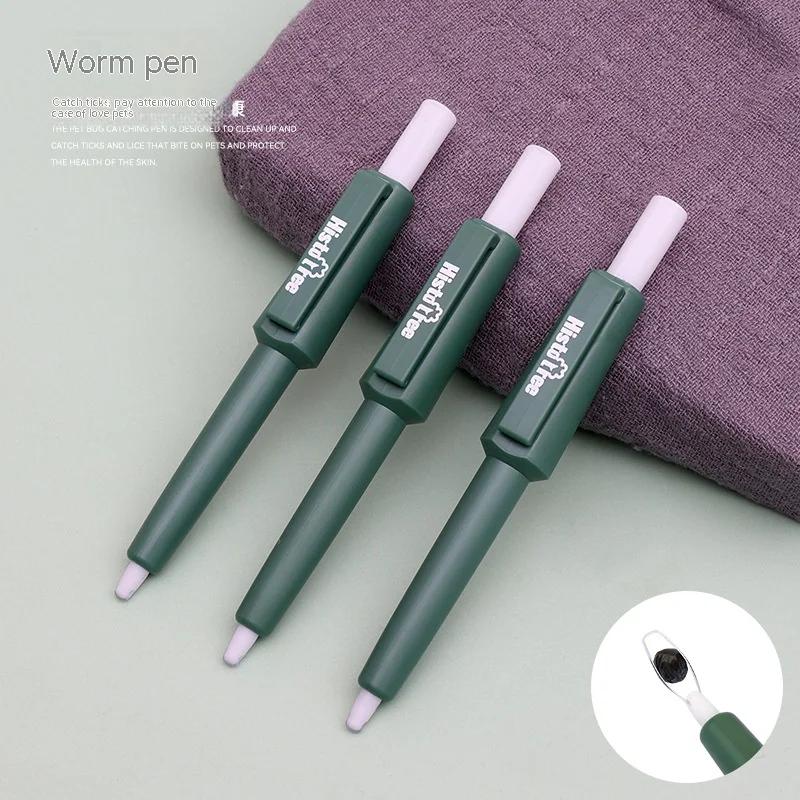 Pet Bug Catching Pen Cat and Dog Grooming Insect Catcher Pet Pen Ticks Clip Tick Removing Pen Pet Supplies Pet Repellent