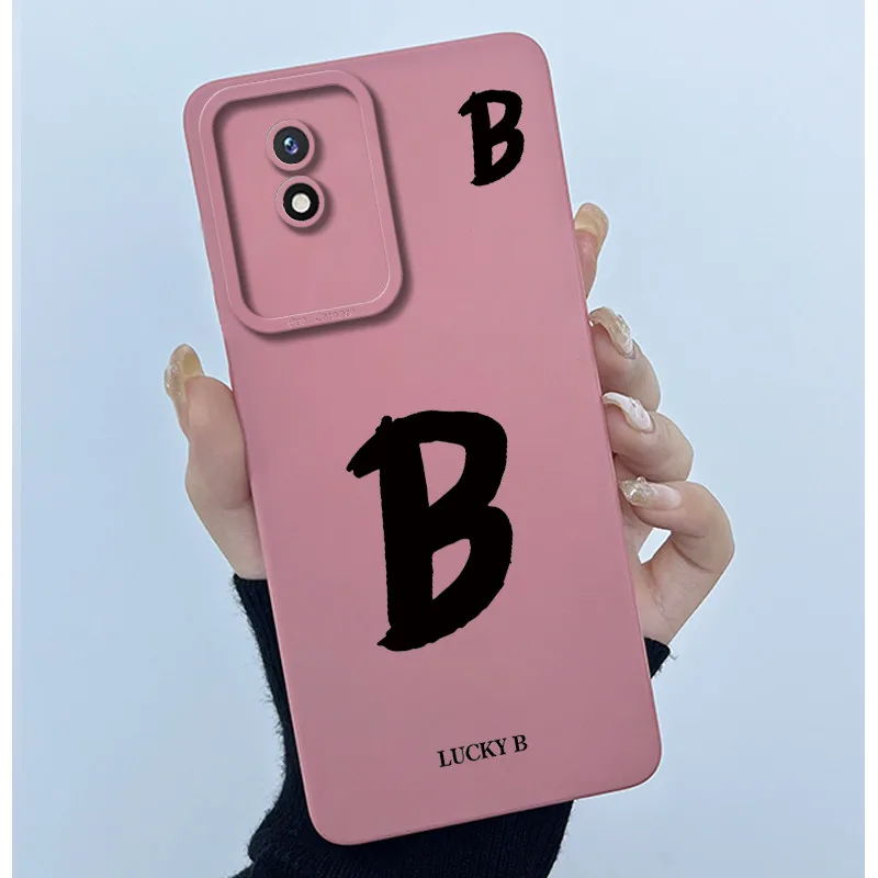 Lucky Initial Letter Silicone Soft Phone Case - Stylish Protective Bumper Cover
