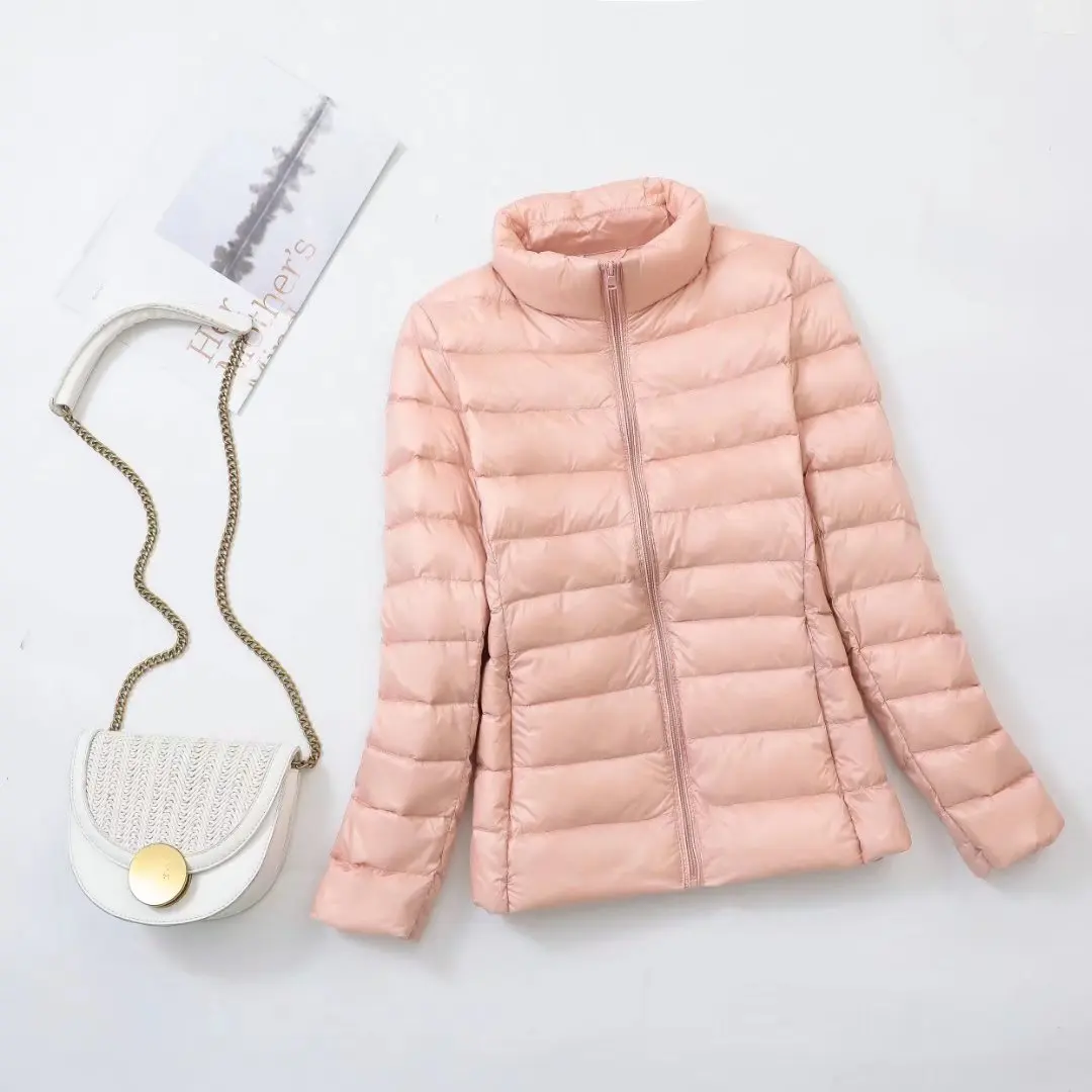 Women's Ultralight Purple Packable Down Jacket - Waterproof, Windproof, and Warm Winter Coat