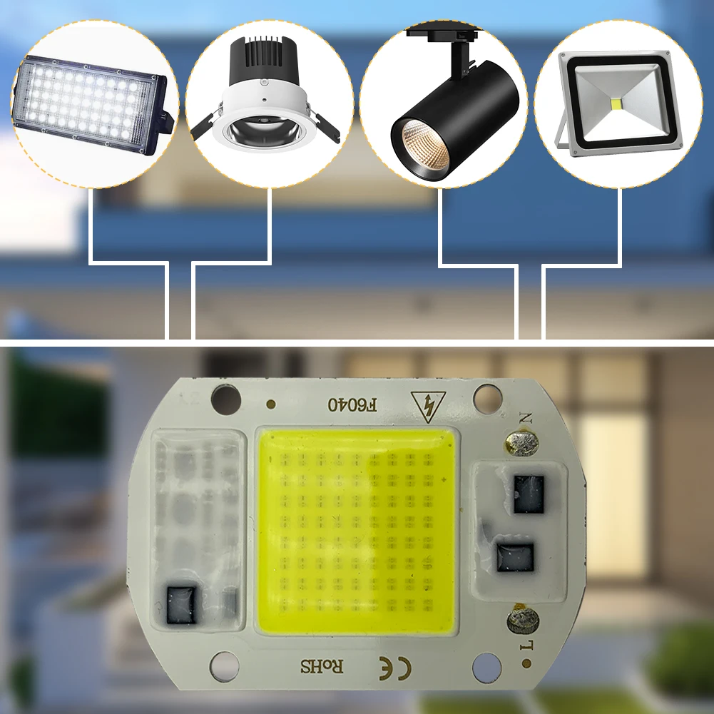 6Pcs LED COB Lamp Bead DIY Flood Light Compact Outdoor Chip Lamp Portable Smart IC Driver Spotlight for Camping Hiking