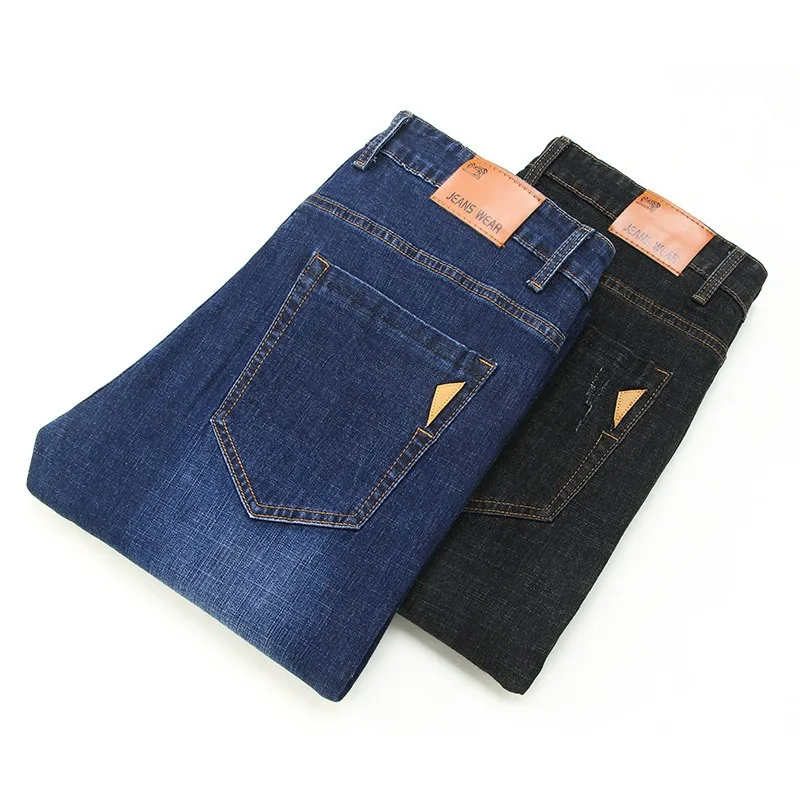 Men Stretch Slim Fit Pants Comfortable Soft Business Fashion Straight Casual Denim Trousers Male Brand Clothing jeans trousers