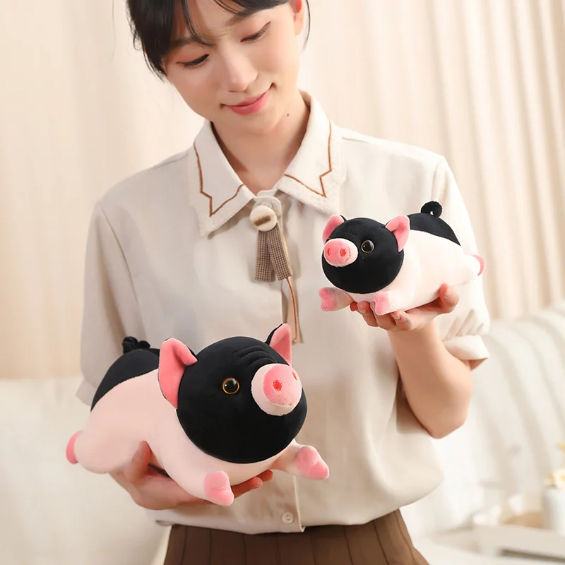 Simulation New Lying Little Fragrant Pig Plush Doll Pillow Pink Black Long Pig Plush Toy Home Decoration Gift For Girlfriend