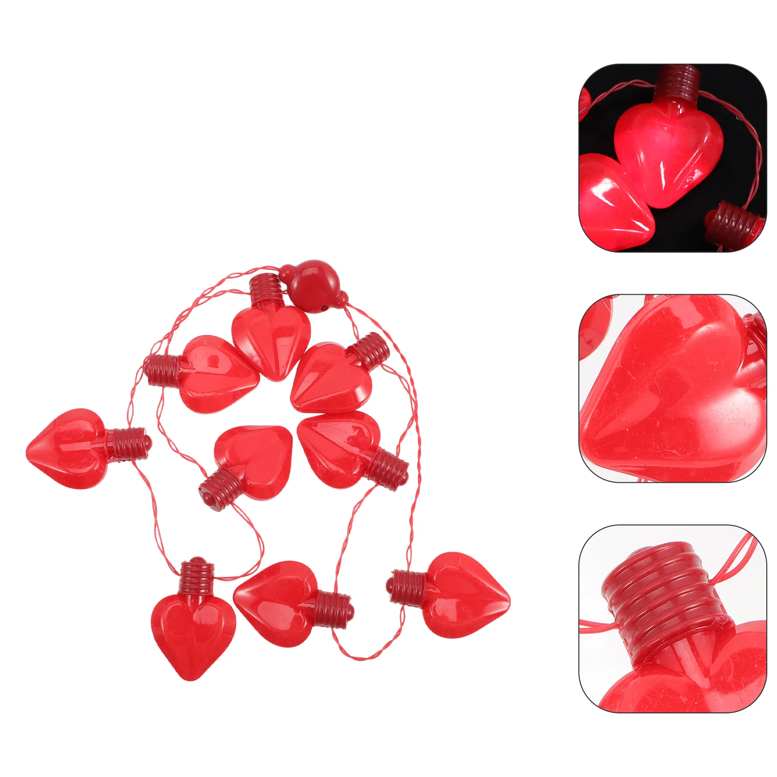 

Valentine's Day LED Heart Shaped Light Bulb Necklace Holiday Party Favors Necklace