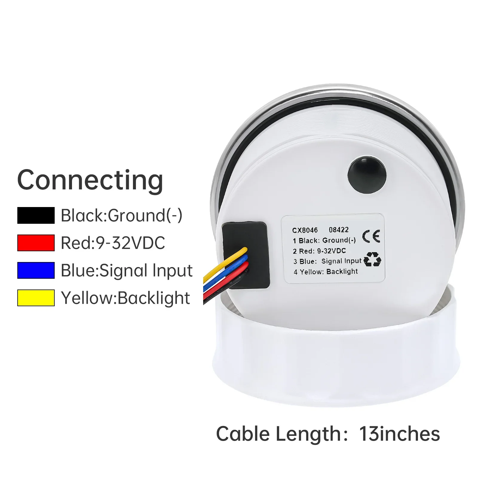 85mm Marine-Ruderpositionsanzeige für 0-190 Ohm Rudersensor 12V/24V für Yacht Auto Ruderwinkelanzeige Maßgefertigt – Detail 9
