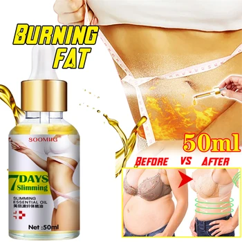 Plant Essential Oils Healthy Lose Weight Heating Dissolve Fat Slimming Essential Oil for Whole Body 10/20/30/50ML 3