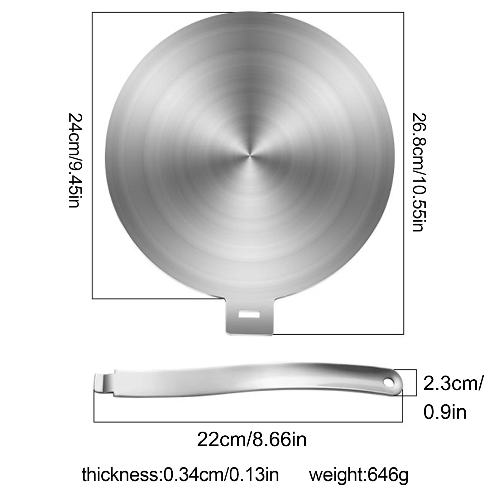  9.45 Inches Stainless Steel Heat Diffuser for Glass Cooktop,  Induction Plate Adapter for Electric Stove with Foldable Handle: Home &  Kitchen