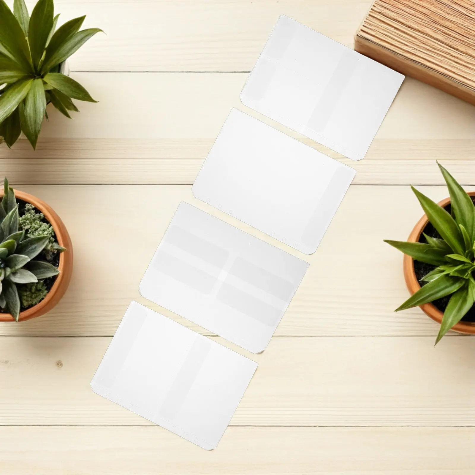 24Pcs 방수 바인더 포켓 투명 PVC 루스 리프 보관 파우치 A6 사이즈 노트북 폴더 문서 현금 사진 보호