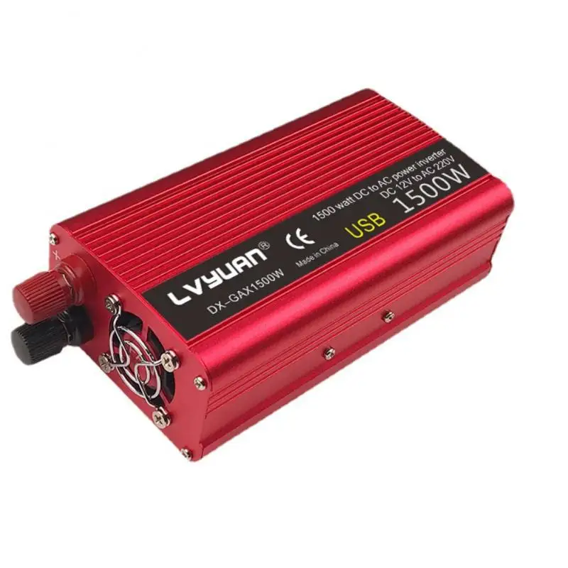 

Car Inverter 1500W Power DC 12V to 110V/220V 230V Dual USB Charging Adapter Converter Solar Omvormer 12 Naar 220 Volt Europa