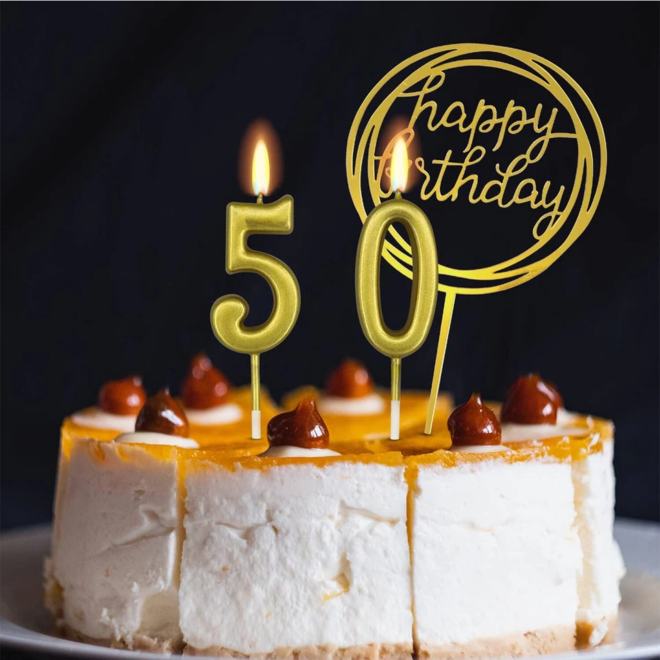 60 Anni Topper Torta Probuk 21 Pezzi Oro Glitterato Torta di Compleanno Cake Topper Set con Candela di Compleanno,Palloncino,Stella,Cuore Decorazioni,Happy Birthday Decorazioni per Feste,Anniversari
