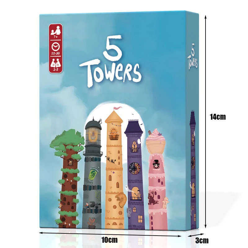 5타워 추상 전략 스태킹 타워 퍼즐 보드게임 레저 모임 중국어-영어 버전