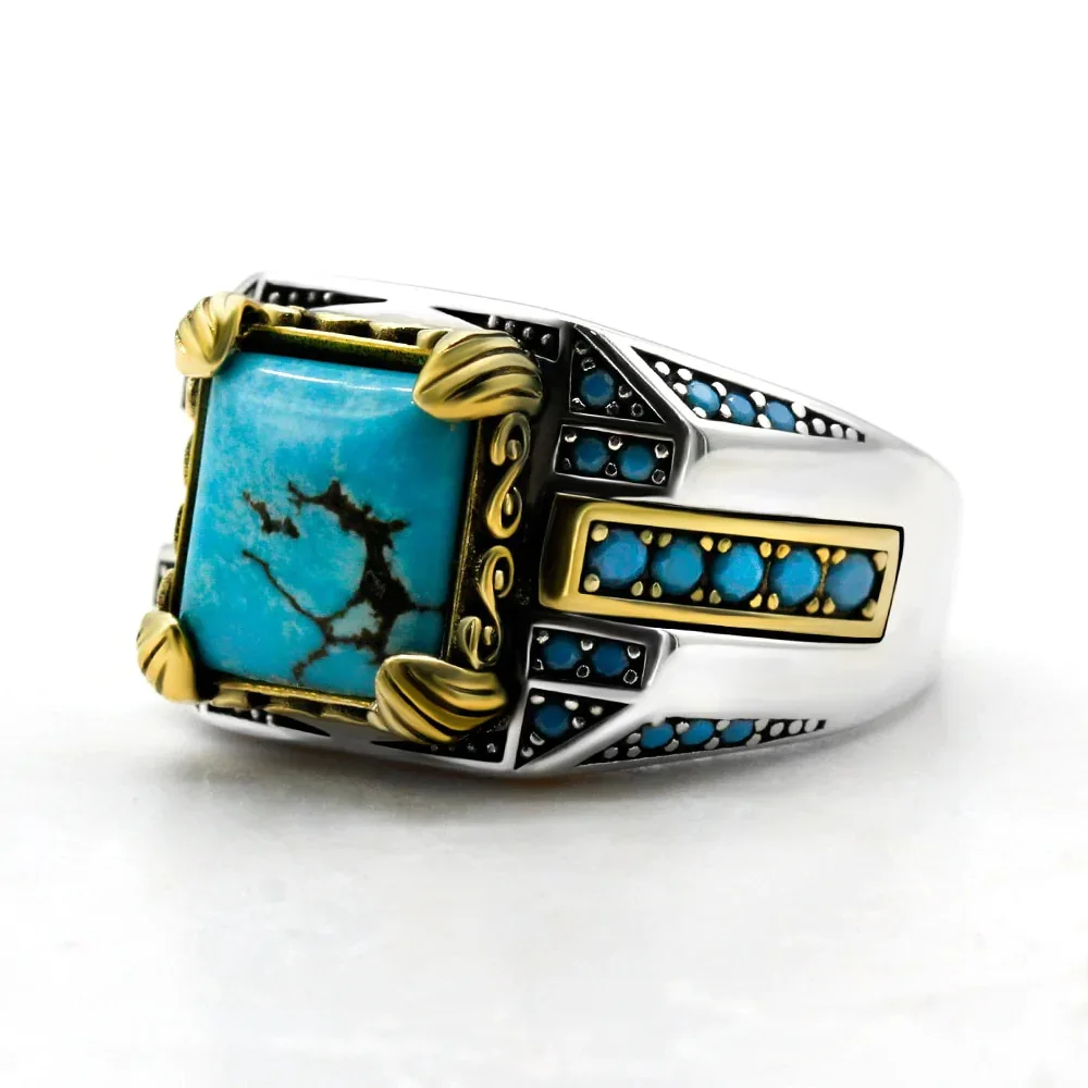 

Hot selling vintage ring men's dual color personalized ring jewelry