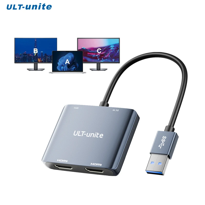 USB to Dual HDMI 1080P Adapter - High-Performance Display Expansion