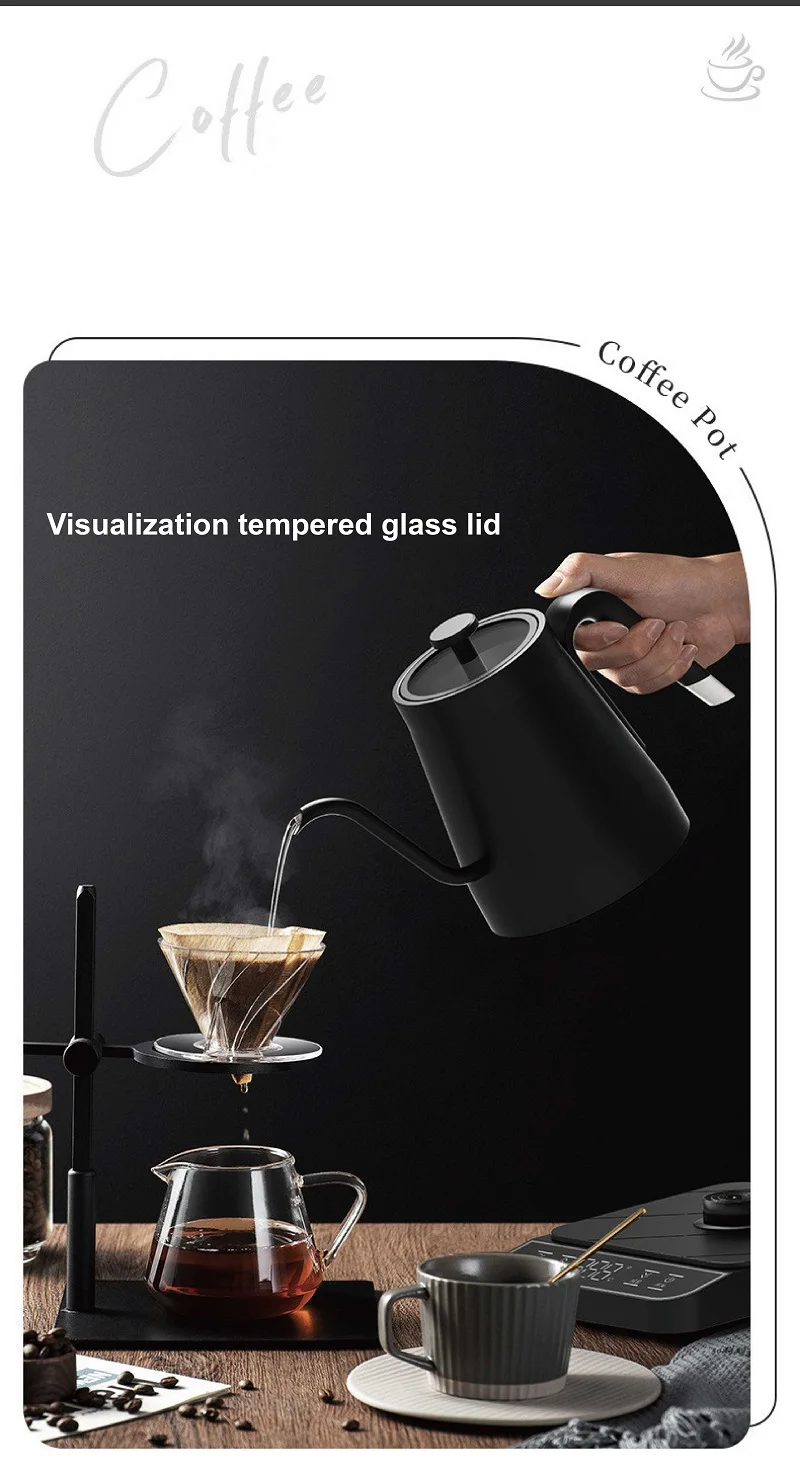 Description Picture 4 of item110V/220V Electric Kettle Gooseneck Kettle 1350W Hand Brewed Coffee Kettle Temperature Controlled Kettle Smart Tea Kettle 800ml