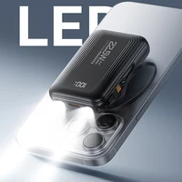 Batterie externe 15000mAh ou 30000mAh avec câble, lumière LED, affichage de la batterie, charge rapide PD 20W-22.5W, batterie externe universelle pour smartphone 6