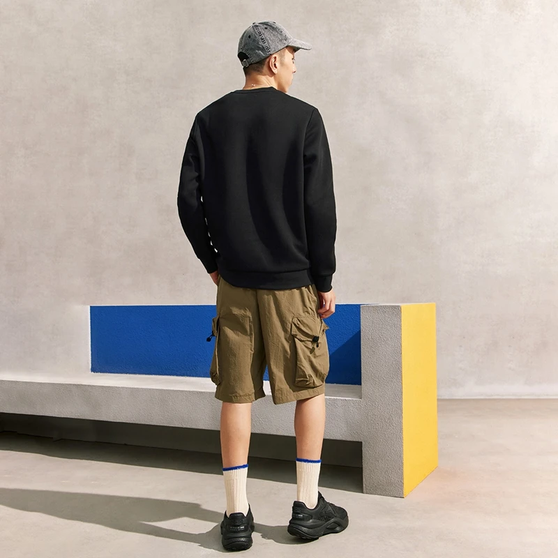 Xtep Pullover Sweater Men's Solid Color Simple Design Sweatshirts Causal Fashion Hoodies Long Sleeve Tops 877329920038