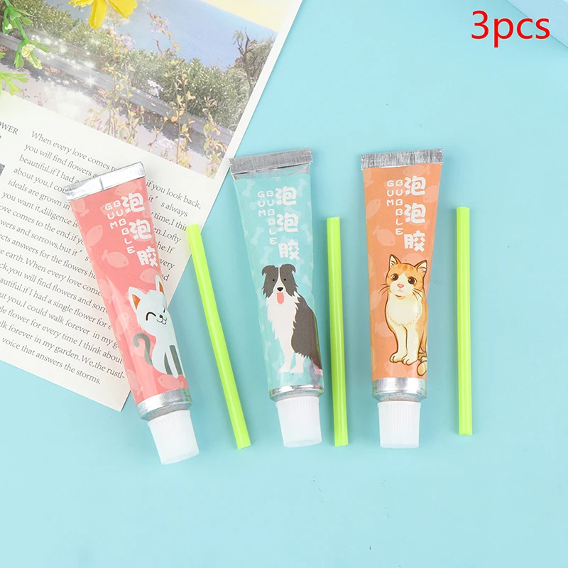 3pcs Safe Magic Bubble Glue Toy Blowing Colorful Bubble Ball Plastic Balloon Toy 3