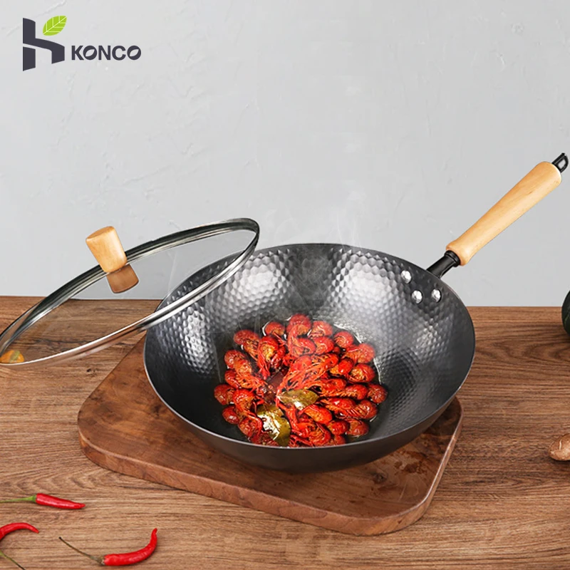 Large Non Stick Pan Chinese Traditional Delicacy Medical Stone Pan Cooking  Home Lid Wok Acero Al Carbono House Cookware Oc50zg - Woks - AliExpress