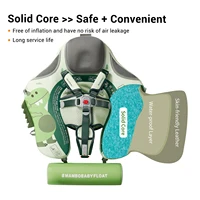 Newest Mambobaby Non Inflatable Swim Trainer Size Improved Add Tail Never Flip Over UPF 50+ Sun Canopy Solid Swimming Pool Float 2