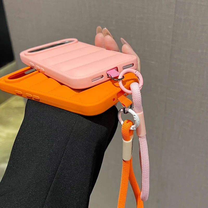 Soft Liquid Silicone Down Jacket Case with Lanyard