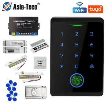 Tuya WIFI Fingerprint Access Control Kits Security Protection Waterproof Outdoor Keypad Door Opener Rfid Digital Electronic Lock 1