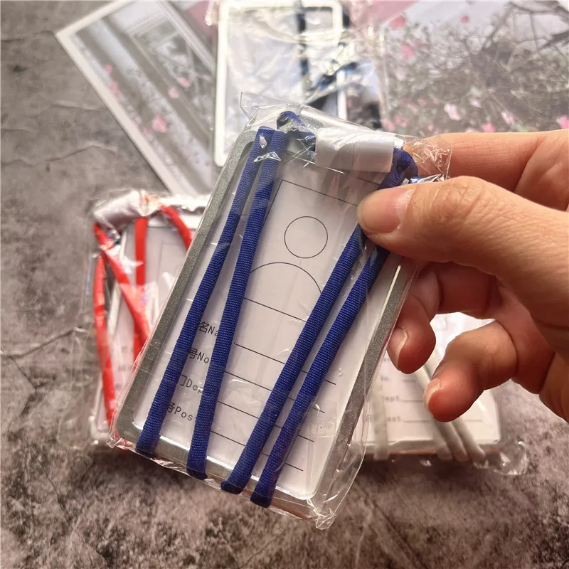 Elegant Aluminum Alloy ID Badge Holder with Lanyard - Luxury Office Accessory