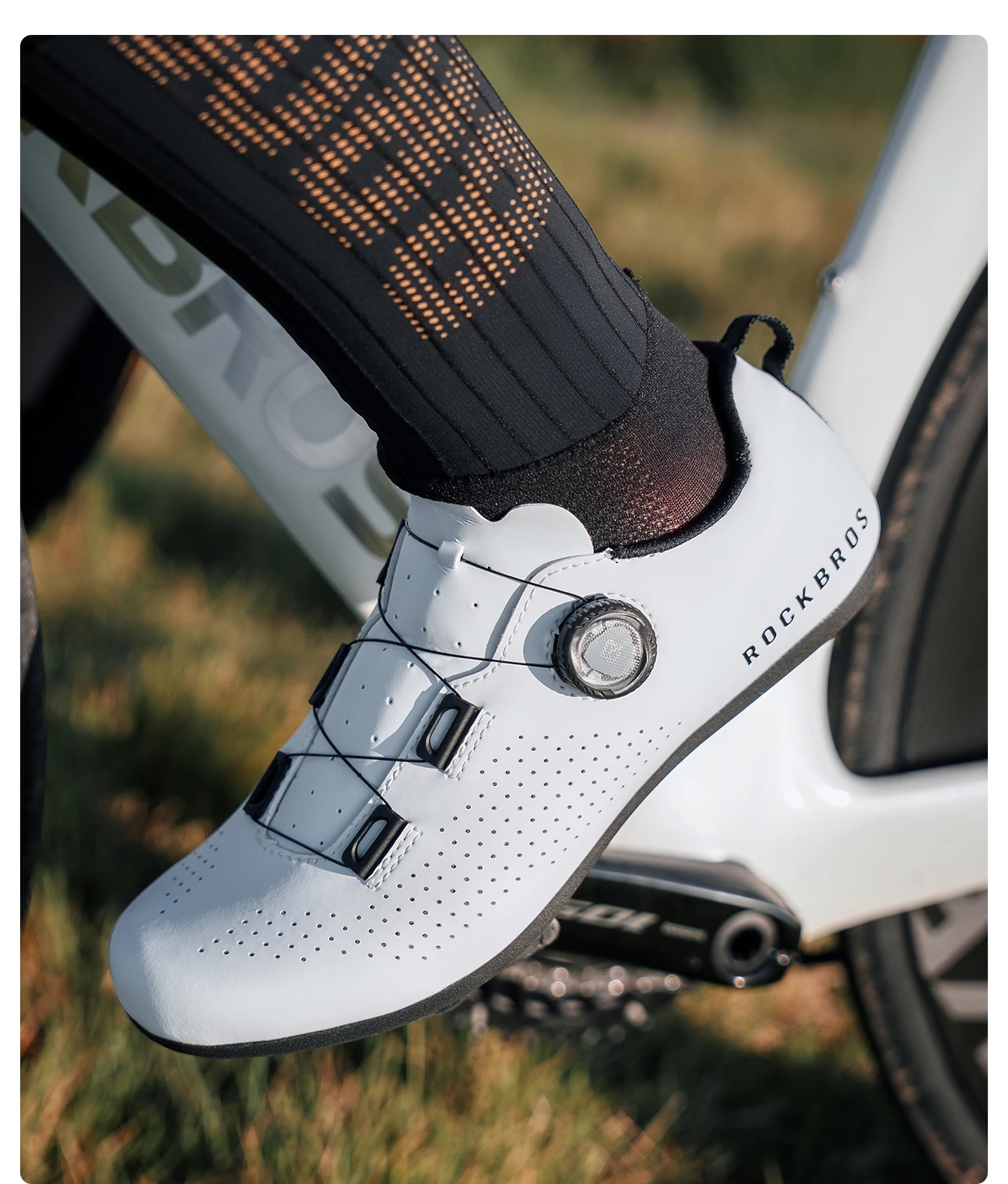 ROCKBROS Professionelle Fahrradschuhe atmungsaktiv flach nicht unterstützend Fahrradschuhe rutschfeste Sohle ETIE-Knopfbefestigung Fahrradschuhe – Detail 15