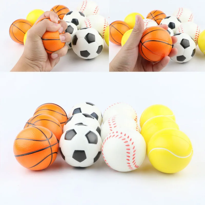 6Pcs/Set Squeeze Ball Toy Football Basketball Baseball Tennis Slow Rising Soft Squishy Stress Relief Antistress Novelty Gag Toy