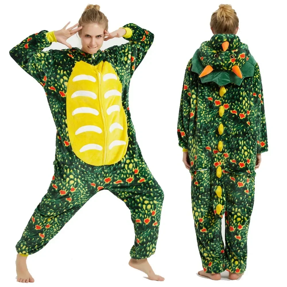 Cartoon Animal Onesie Pajamas Flannel Cosplay Dinosaur The Lion King Pyjamas Kigurumi Pijama