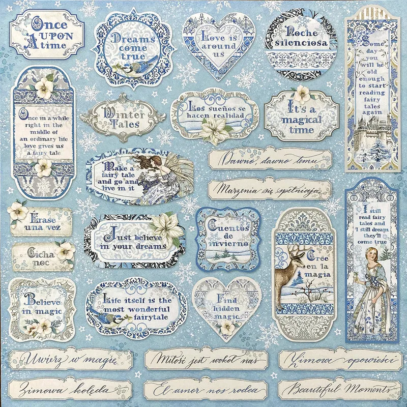 Harnico Vintage Scrapbook Kit - 200 Pcs Sky Blue Art Journal Supplies, Stickers, Washi Tape & Notebook