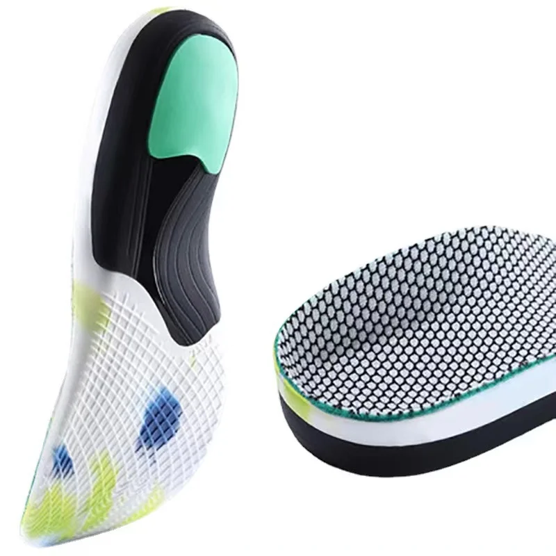 Arch support EVA insoles breathable male sports shock absorption support flat foot insoles heel latex cushioning female insoles