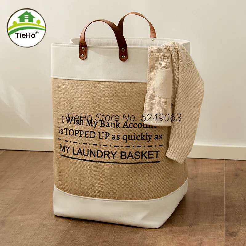Largecapacity Cotton Linen Dirty Clothes Basket Foldable Storage