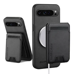 Leather Wallet Card Holder Case with Magnetic Cover & Stand Feature - Google Pixel 8 Pro (Black)