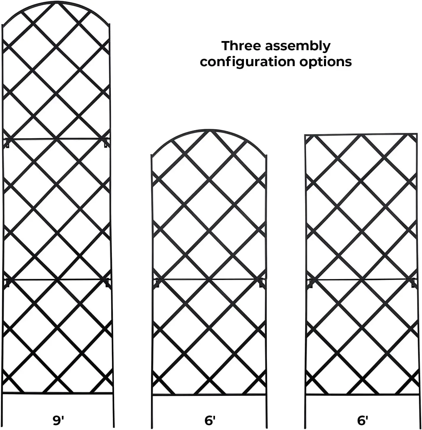 Giant Trellis, 108&rdquo; high (9&rsquo; Tall) by 28&rdquo; Wide Trellis with Arched top