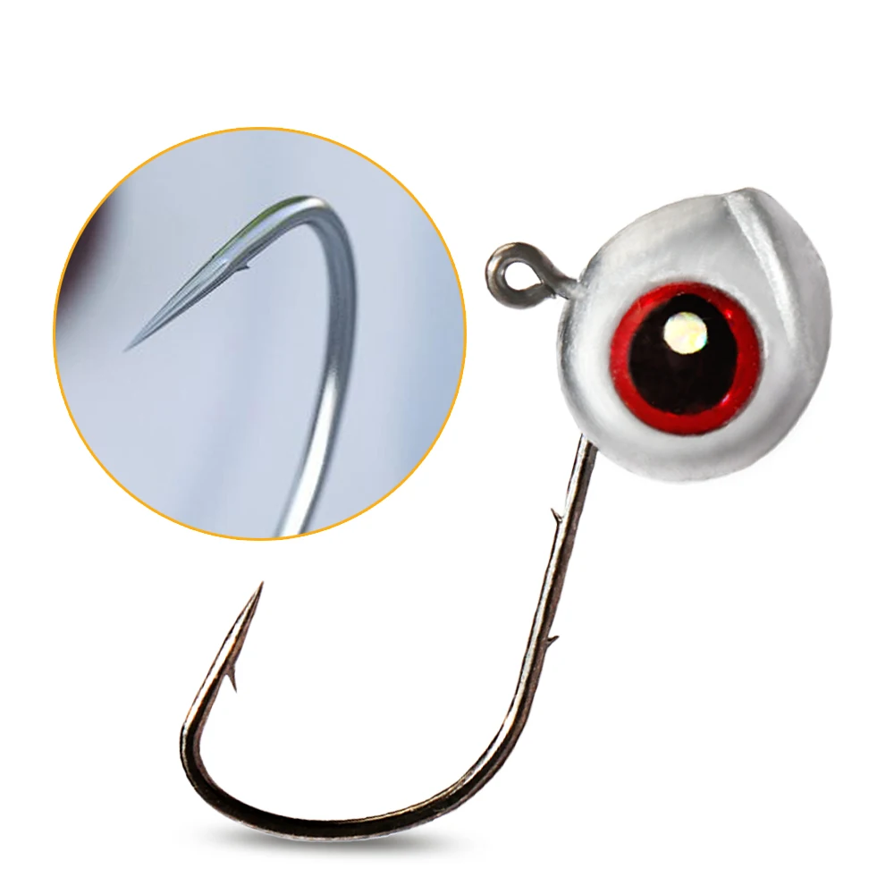 5-20Pcs Big Fish Eye Jig Kopf Haken 2,5g 3,5g 5g Schaft Stacheldraht Wurzel Ned Rig angeln Weicher Köder Kit Tackle Pesca Getriebe Angelhaken – Detail 8