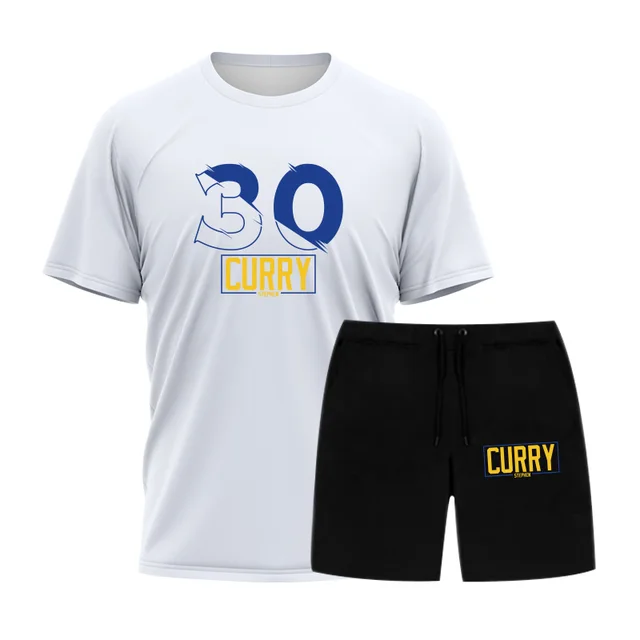 Aliexpress Golden State Warriors T Shirt Set Curry Basketball Shorts Short Sleeve Sportswear 2-Piece