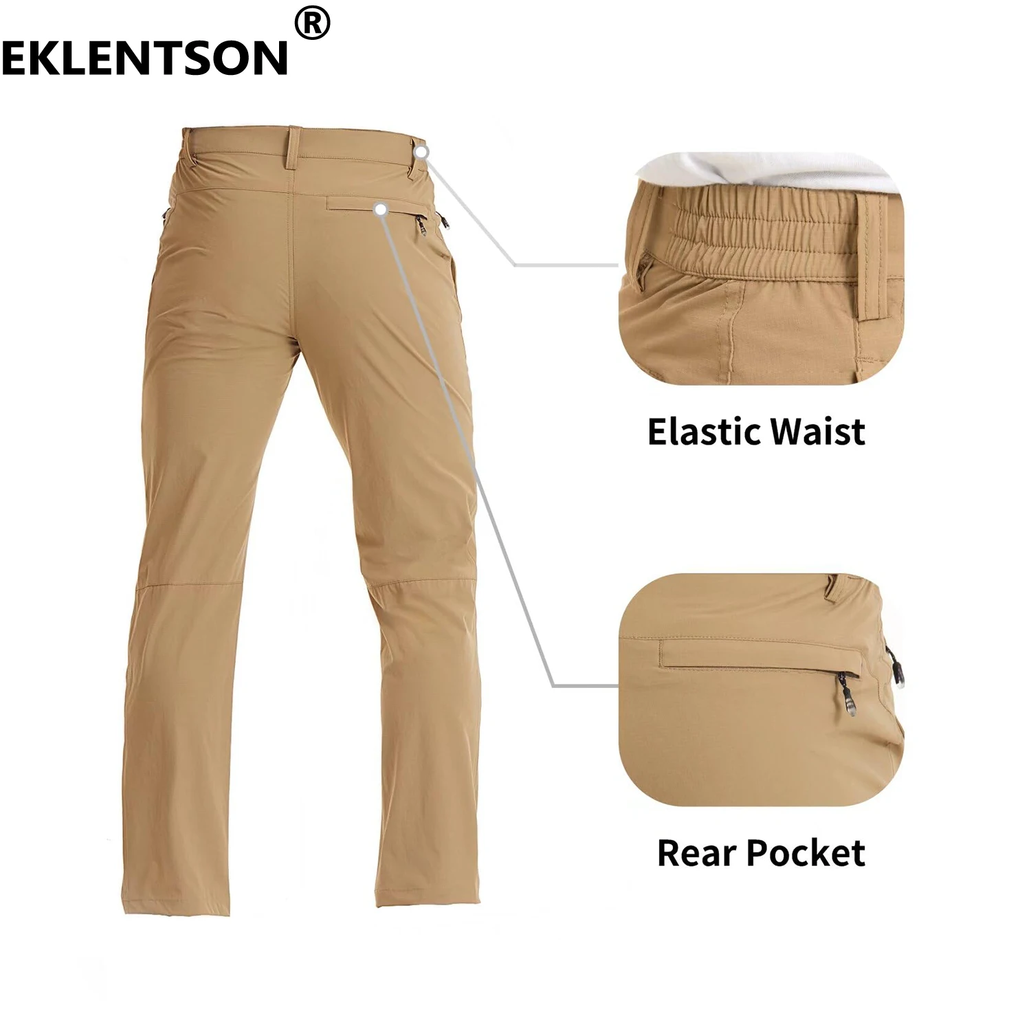 Mens Hiking Pants Quick Dry Water proof Lightweight Zipper Pockets Ripstop Casual Outdoor Fishing Travel Pants